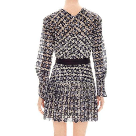 SANDRO Chain-Link Rolly Eyelet Lace Dress - Picture 11 of 12